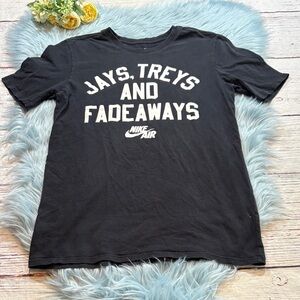 Nike Air Jays, Treys, and Fadeaways Black White Short Sleeve Tee sz S